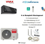 VIVAX H+ Design Gray Mirror 18000 BTU + 6 m Komplett SET Split Klimaanlage A++