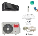 VIVAX H+ Design Gray Mirror 12000 BTU + 5 m Montageset Split Klimaanlage A+++