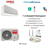 VIVAX H+ Design SILVER 18000 BTU+7 m Komplett SET Split Klimaanlage 3D Swing A++