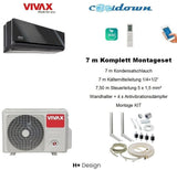 VIVAX H+ Design Gray Mirror 18000 BTU + 7 m Komplett SET Split Klimaanlage A++