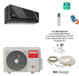 VIVAX H+ Design Gray Mirror 12000 BTU + 8 m Montageset Split Klimaanlage A+++