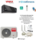 VIVAX H+ Design Gray Mirror 18000 BTU + 2 m Komplett SET Split Klimaanlage A++
