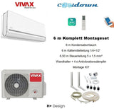 VIVAX H+ Design WEIß 18000 BTU + 6 m Komplett SET Split Klimaanlage 3D Swing A++
