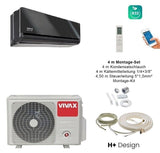 VIVAX H+ Design Gray Mirror 12000 BTU + 4 m Montageset Split Klimaanlage A+++