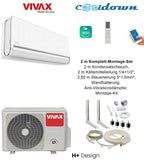 VIVAX H+ Design WEIß 18000 BTU + 2 m Komplett SET Split Klimaanlage 3D Swing A++