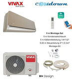 VIVAX H+ Design GOLD 18000 BTU + 5 Montageset Split Klimaanlage 3D Swing A++