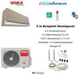 VIVAX H+ Design GOLD 18000 BTU + 6 m Komplett SET Split Klimaanlage 3D Swing A++