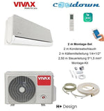 VIVAX H+ Design SILVER 18000 BTU + 2 m Montageset Split Klimaanlage 3D Swing A++