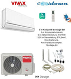 VIVAX H+ Design WEIß 18000 BTU + 3 m Komplett SET Split Klimaanlage 3D Swing A++