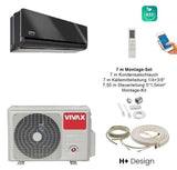 VIVAX H+ Design Gray Mirror 12000 BTU + 7 m Montageset Split Klimaanlage A+++