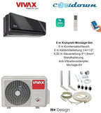 VIVAX H+ Design Gray Mirror 18000 BTU + 5 m Komplett SET Split Klimaanlage A++