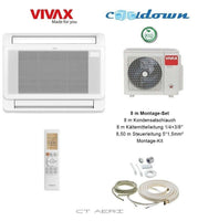 VIVAX Flur-Truhe 12000 BTU + 8 m Montageset 3,81 KW Split Klimaanlage A +++