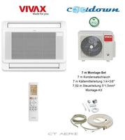 VIVAX Flur-Truhe 12000 BTU + 7 m Montageset 3,81 KW Split Klimaanlage A +++