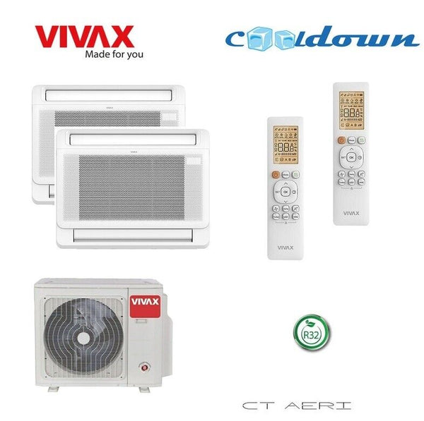 VIVAX Flur Multisplit Truhe 2,6 KW mit 2 Innengeräten Klimagerät Klimaanlage A++