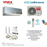 VIVAX R Design SILVER MIRROR 12000 BTU + 7 m Komplett SET Split Klimaanlage A+++