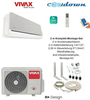 VIVAX H+ Design SILVER 18000 BTU+2 m Komplett SET Split Klimaanlage 3D Swing A++