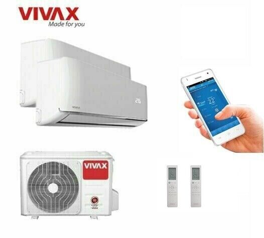 VIVAX Multisplit R Design 12000 BTU + 9000 BTU WIFI Klimagerät Klimaanlage A++