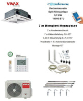 VIVAX Deckenkassette 18000 BTU + 7 m Komplett Montageset Split Klimaanlage A++