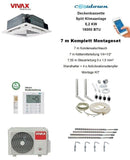 VIVAX Deckenkassette 18000 BTU + 7 m Komplett Montageset Split Klimaanlage A++