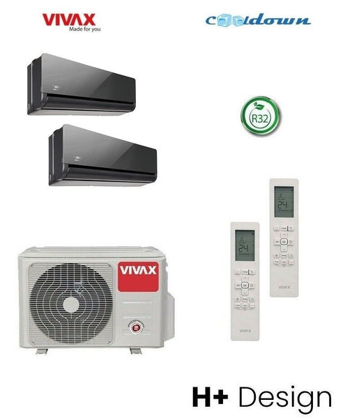 VIVAX Multisplit H+ Design Gray Mirror 2 x 3,5 KW Klimagerät Klimaanlage R32 A++