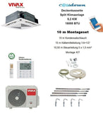 VIVAX Deckenkassette 18000 BTU + 10 m Montageset Decken Split Klimaanlage A++