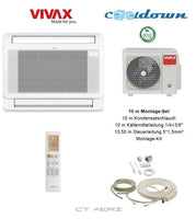 VIVAX Flur-Truhe 9000 BTU + 10 m Montageset 2,6 KW Split Klimaanlage A+++