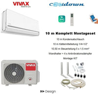 VIVAX H+ Design WEIß 18000 BTU +10 m Komplett SET Split Klimaanlage 3D Swing A++