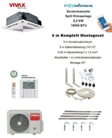 VIVAX Deckenkassette 18000 BTU + 6 m Komplett Montageset Split Klimaanlage A++