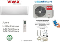 VIVAX Y Design 12000 BTU+4 m Komplett SET 3,5KW Split Klimaanlage inkl WIFI A+++