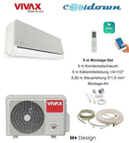 VIVAX H+ Design SILVER 18000 BTU + 5 m Montageset Split Klimaanlage 3D Swing A++