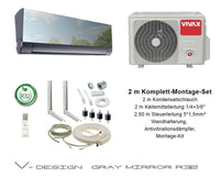 VIVAX V Design Gray Mirror 9000BTU+2 m Komplett SET 2,6KW Split Klimaanlage A+++