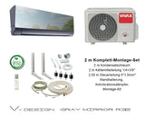 VIVAX V Design Gray Mirror 9000BTU+2 m Komplett SET 2,6KW Split Klimaanlage A+++