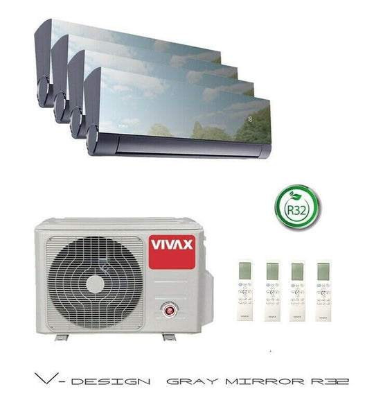 VIVAX 4 x 3,51 KW Multisplit V Design GRAY MIRROR mit WIFI Klimaanlage A ++