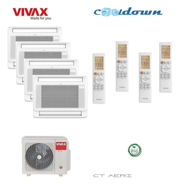 VIVAX Flur Multisplit Truhe 3,5 KW mit 4 Innengeräten Klimagerät Klimaanlage A++