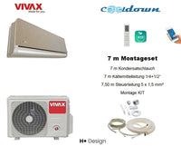 VIVAX H+ Design GOLD 18000 BTU + 7 m Montageset Split Klimaanlage 3D Swing A++