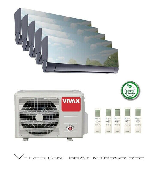 VIVAX 5 x 3,51 KW Multisplit V Design GRAY MIRROR mit WIFI Klimaanlage A ++
