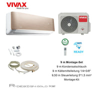 VIVAX R Design GOLD 12000 BTU + 9 m Montageset Split Klimaanlage A+++