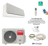 VIVAX H+ Design SILVER + 10 m Montageset Klimagerät Klimaanlage 3D Swing A+++