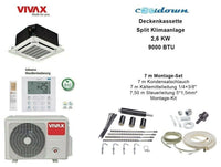 VIVAX Deckenkassette 9000 BTU +7 m Montageset WIFI Ready 2,6KW Split Klimaanlage