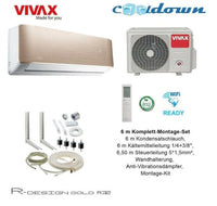 VIVAX R Design GOLD 9000 BTU + 6 m Komplett SET 2,6 KW Split Klimaanlage A+++