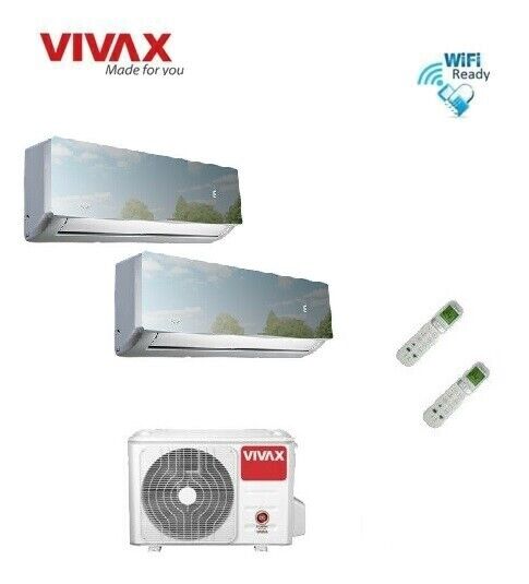 VIVAX Multisplit R Design SILVER MIRROR 2 x 3,5 KW Klimagerät Klimaanlage A++