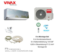 VIVAX R Design SILVER MIRROR 12000 BTU + 6 m Montageset 3,8 KW Klimaanlage A+++