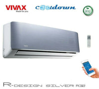 VIVAX R Design SILVER 12000 BTU + 9 m Komplett Montageset Split Klimaanlage A+++