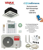VIVAX Deckenkassette 12000 BTU+10 m Komplett Montageset 3,52KW Split Klimaanlage