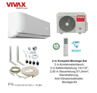 VIVAX R Design 18000 BTU + 2 m Komplett Montageset 5,57 KW Split Klimaanlage A++