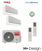 VIVAX Multisplit H+ Design Silver 2 x 3,5 KW Duo Klimagerät Klimaanlage R32 A++