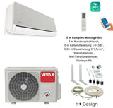 VIVAX H+ Design SILVER + 5 m Komplett SET Klimagerät Klimaanlage 3D Swing A+++
