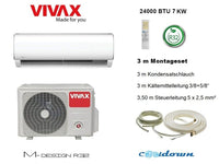 VIVAX M Design 24000 BTU + 3 m Montageset 7 KW WIFI READY Split Klimaanlage A++