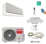 VIVAX H+ Design SILVER + 3 m Montageset Klimagerät Klimaanlage 3D Swing A+++