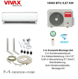VIVAX M Design 18000 BTU + 3 m Komplett Montageset 5,57 KW Split Klimaanlage R32